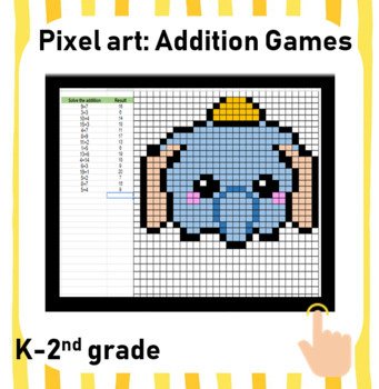 Preview of Addition Pixel Art | Math Games