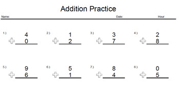 Preview of Addition Practice Pages 1 - 15