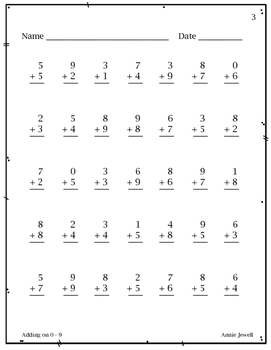 Addition Worksheets For 2nd, 3rd, and 4th Grades by Annie Jewell