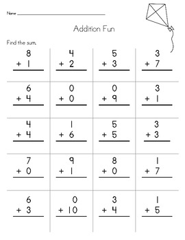 Addition Practice Pages – 28 Worksheets – Sums to 20 | TpT