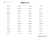 Addition Practice - Self-Generating Worksheet