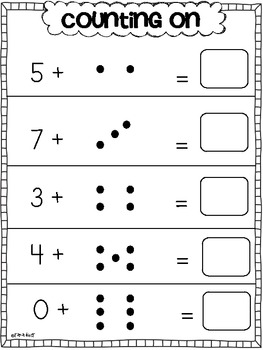 Addition Practice Sheets Counting On by Tara West | TpT