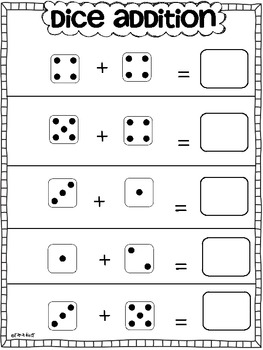 Addition Practice Sheets {Using Dice} by Tara West | TpT