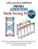 Addition Practice String Wraps cards for mental math memorization