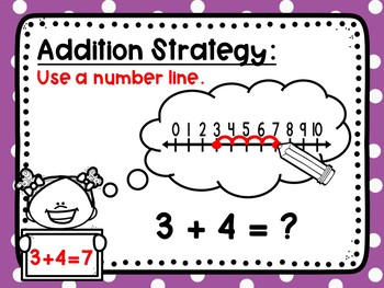 Addition Practice Within 10: Using A Number Line Strategy by Miss Flower