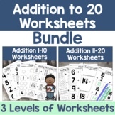 Addition Practice Worksheets Bundle | Single Digit Adding 