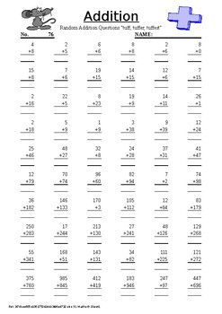 Preview of Addition Practise