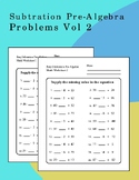 Pre-algebra Subtration 2 Digits Problems Vol 2