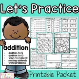 Addition Printables, Addition to 5, Addition to 10, Missin
