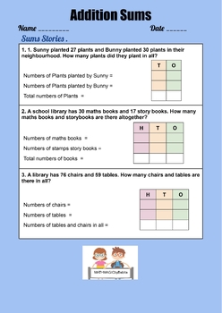 Preview of Addition Problem Solving Sums