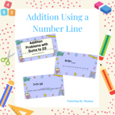 Addition Problems with Sums to 20 Using a Number Line