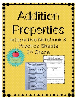 Preview of Addition Properties Interactive Notebook & Practice Sheets