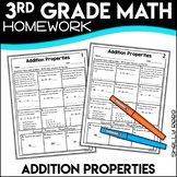 Addition Properties Worksheets Properties of Addition 3rd Grade