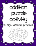 6 Digit Addition Puzzle Activity
