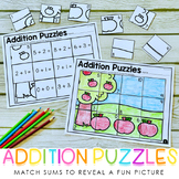 Addition Puzzles - Addition to Sums of 10 - Matching Sums 