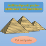 Addition Pyramid puzzle - Math Brain Teaser worksheets ( C