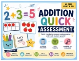 Addition Quick Assessments | Addition Worksheets | Math Intervention | SPED Math