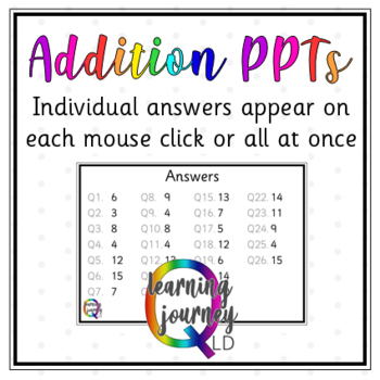 Preview of Addition Quiz // Automated number fact 0-12, individual number focus