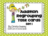 Addition Regrouping Task Cards Set 1
