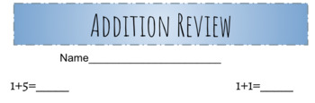Preview of Addition Review 2