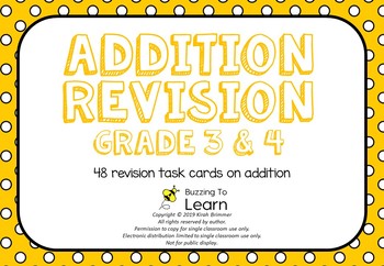 Preview of Addition Revision Task Cards - 3 & 4 digit
