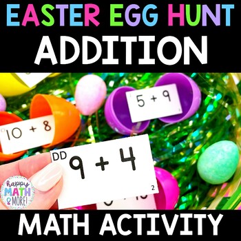 Preview of Addition Scoot Easter Egg Hunt Math Activity