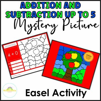 Preview of Addition Secret Picture Reveal Digital Practice Activity for Easel | Apples