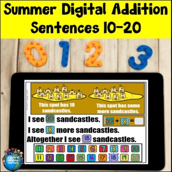 Preview of Addition Sentences 10-20 | Summer Digital