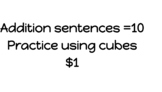 Addition Sentences Practice