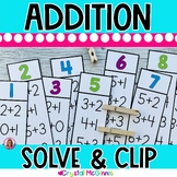 Addition Solve and Clip Math Center Activity | Addition to
