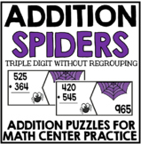 Addition Spiders - Triple Digit Addition - Halloween Guide