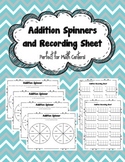 Addition Spinners and Recording Sheet