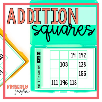 Preview of Addition Squares Math Puzzles - Extension Tasks for Gifted and Talented Students