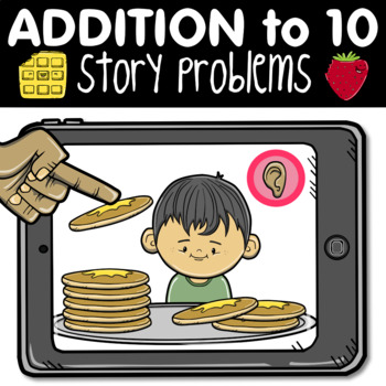 Preview of Addition Story Problems - *Distance Learning* Boom Cards™