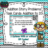 Addition Story Problems Task Cards: Addition to 20