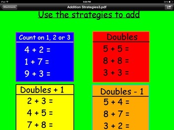 Preview of Addition Strategies Promethean Flipchart 1st Grade- Count on and Doubles