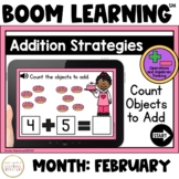 Addition Strategies: Count Objects to Add Boom Cards™: February