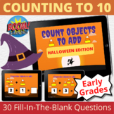 Addition Strategies Count Objects to Add Boom Cards Halloween