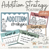 Addition Strategies Posters | Cute Sea Life  Math Classroom Decor