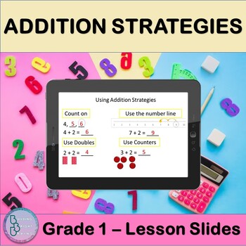 Preview of Addition Strategies | PowerPoint Lesson Slides First Grade Number Line Adding