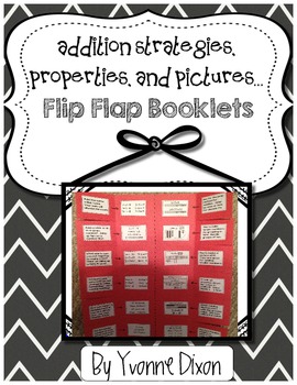 Preview of Addition Strategies, Properties, and Pictures Flip Flap Fold Booklets