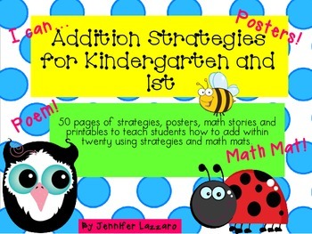 addition strategies and more for kindergarten and first grade 50 pages