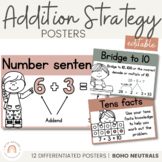 Addition Strategy Posters | BOHO NEUTRAL Colour Palette | 