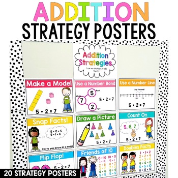 Preview of Addition Strategies Posters 1st Grade Math Addition within 20 Strategy