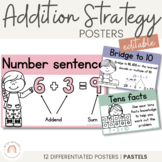 Addition Strategy Posters | PASTELS | Muted Rainbow Classr