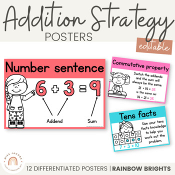 Preview of Addition Strategy Posters | RAINBOW BRIGHTS