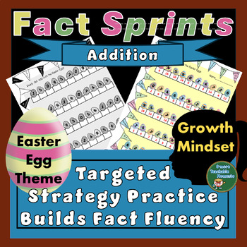 Preview of Addition Strategy Practice For Fact Fluency with An Easter Egg Theme