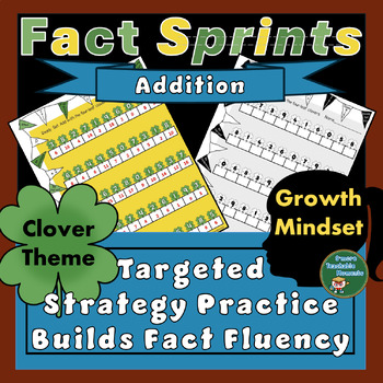 Preview of Addition Strategy Practice For Fact Fluency with Clovers for St. Patrick's Day