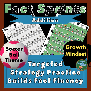 Preview of Addition Strategy Practice For Fact Fluency with Soccer Ball Theme