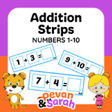 Addition Strips 1-10 | 100 Write & Wipe Task Cards by Peva